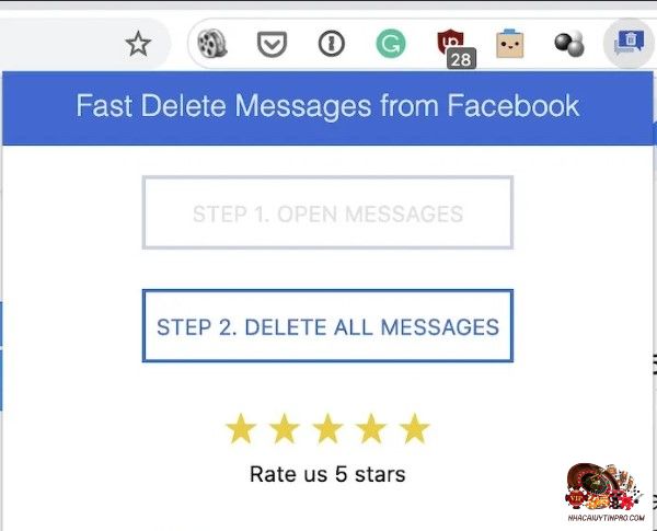 Ứng dụng xóa tin nhắn nhanh Messenger